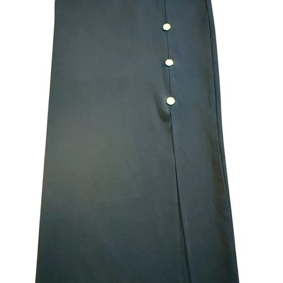 Stefany May Black Maxi Pencil Skirt with Button Details - Picture 1 of 4
